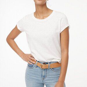 J. Crew Girlfriend Crewneck Lightweight Short Sleeve Tee White Size S NWT